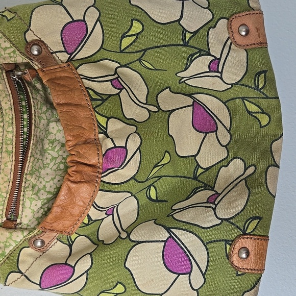 Fossil Green Floral Print Bag - Picture 2 of 11